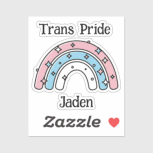 Personalisierter Transgender-Regenbogen LGBTQIA+ Aufkleber