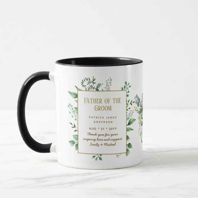 Personalisierter Trauzeuge Vater von Groom Trauzeu Tasse (Links)
