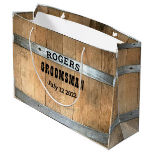 Personalisierter Trauzeuge Whiskey Barrel Große Geschenktüte