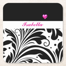 Personalisierter Trendschwarz-weißer Untersetzer