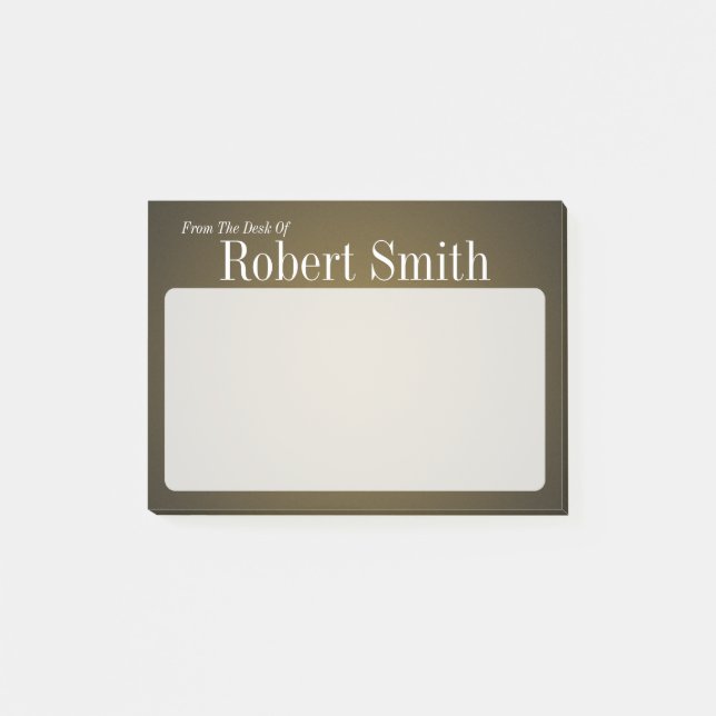 Personalisierter Trendy Tan und Schwarzes Grain Post-it Klebezettel (Vorderseite)