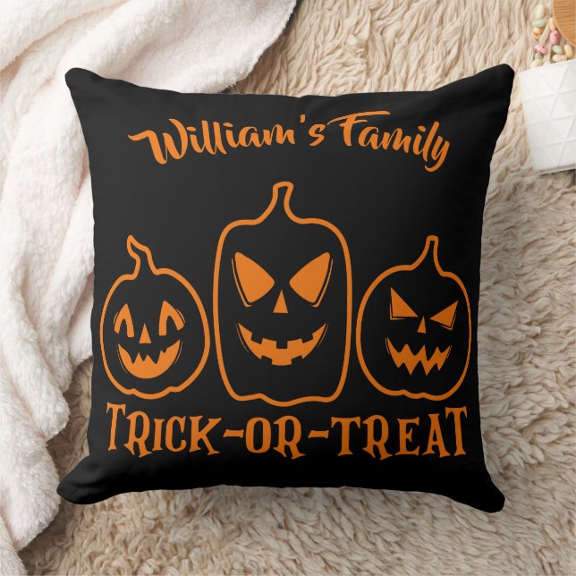 Personalisierter Trick oder Treat Halloween Kissen (Decke)