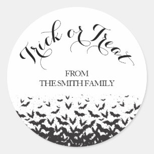 Personalisierter Trick oder Treat Halloween Runder Aufkleber