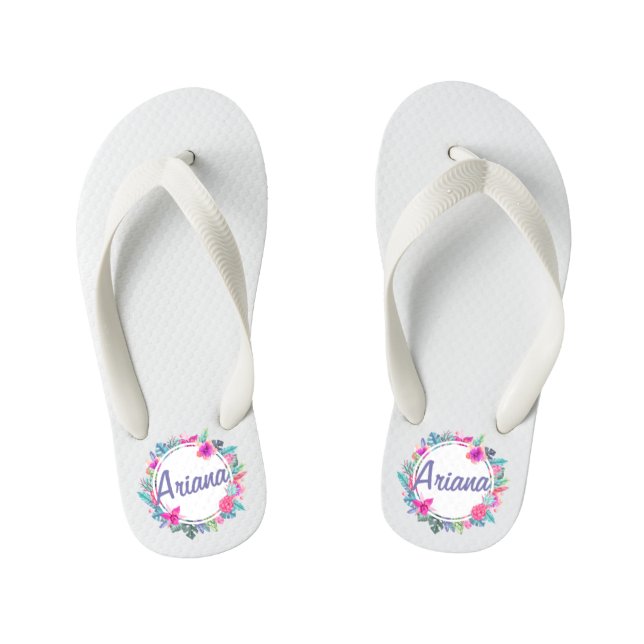 Personalisierter Tropenblumenbrand| Flip Flops (Fußbett)