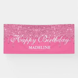 Personalisierter Tropf Glitzer Geburtstagsbanner Banner