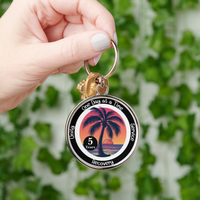 Personalisierter tropischer 12-Stufen-JubiläumsChi Schlüsselanhänger (Hand)