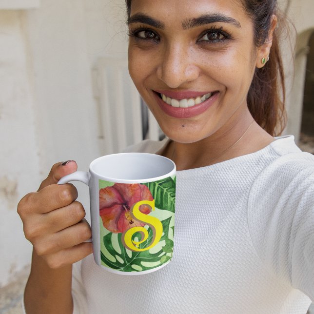 Personalisierter Tropischer Blätter Botanischer Ds Kaffeetasse (Botanical mug
)