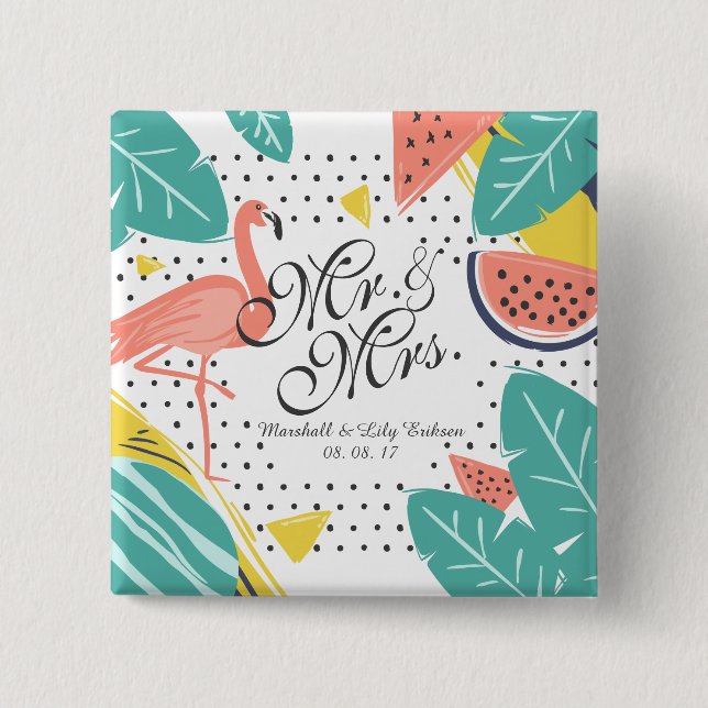 Personalisierter tropischer button (Vorderseite)