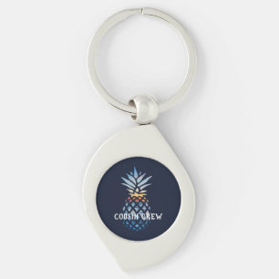 Personalisierter tropischer Sonnenuntergang Ananas Schlüsselanhänger