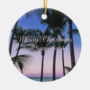 Personalisierter tropischer Weihnachtsbaumschmuck Keramik Ornament