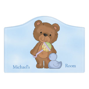 Personalisierter Tür-Zeichen-Baby-Jungeteddy-Bär Türschild