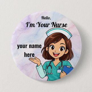 Personalisierter Türkiser Uniform Krankenpfleger N Button