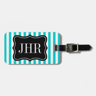 Personalisierter Türkisstreifen des Gepäckanhänger