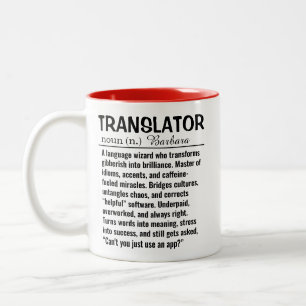 Personalisierter Übersetzer Zweifarbige Tasse