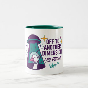 Personalisierter UFO-Gans-Becher, Lustiges Weltrau Zweifarbige Tasse