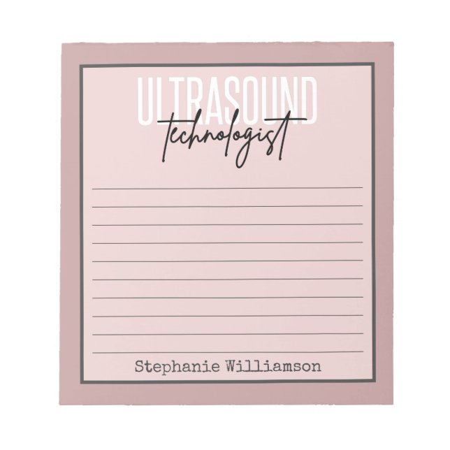 Personalisierter Ultraschalltechniker Notizblock (Vorderseite)
