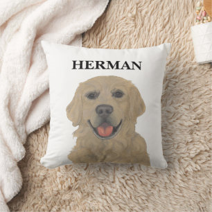 Personalisierter, umkehrbarer Golden Retriever Hun Kissen