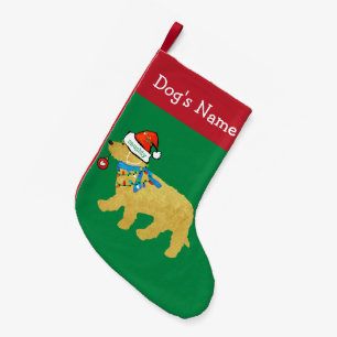 Personalisierter unartiger Goldendoodle zu Weihnac Kleiner Weihnachtsstrumpf