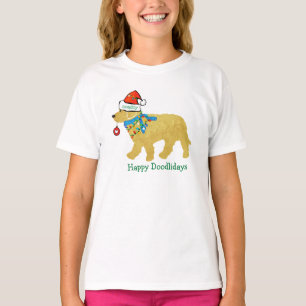 Personalisierter unartiger Weihnachts-Goldendoodle T-Shirt