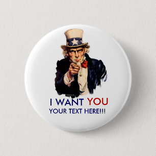 Personalisierter Uncle Sam Button