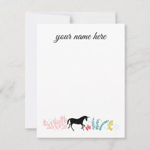 Personalisierter Unicorn Notecards Mitteilungskarte
