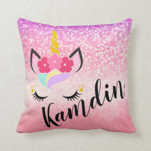 Personalisierter Unicorn Ombre verblassen Kissen
