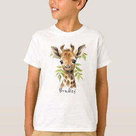 Personalisierter Unisex Giraffe T - Shirt für Kind