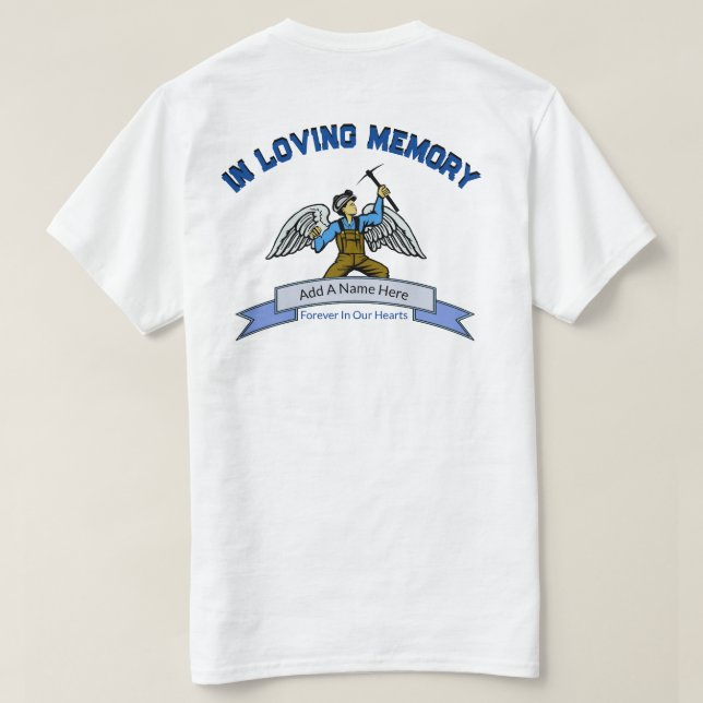 Personalisierter Unisex-T - Shirt für Kohlebergbau (Design Rückseite)