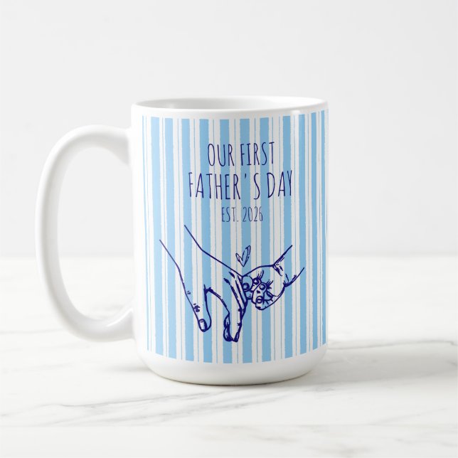 Personalisierter Unser erster Vatertag-Becher Kaffeetasse (Links)