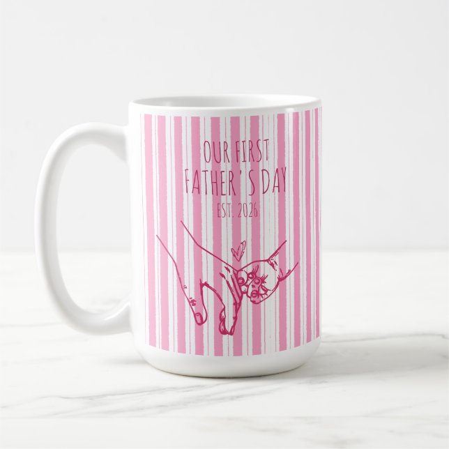 Personalisierter Unser erster Vatertag-Becher Kaffeetasse (Links)