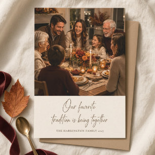 Personalisierter Unser Lieblingsbrauch Thanksgivin Feiertagskarte