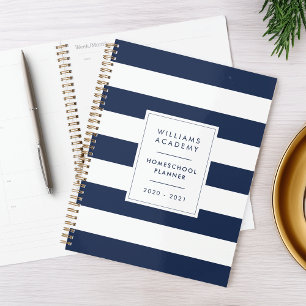 Personalisierter Unterricht in Navy & White Strip Planer