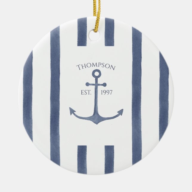 Personalisierter Untersetzer der Nautischen Marine Keramik Ornament (Vorne)