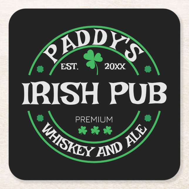 Personalisierter Untersetzer für Irish Pub (Vorderseite)