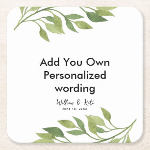 personalisierter Untersetzer im botanischen Stil