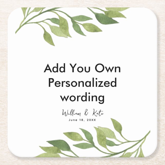 personalisierter Untersetzer im botanischen Stil (Vorderseite)