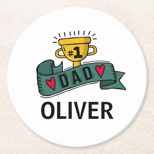 Personalisierter Untersetzer Name-des Vatertags-| (Vorderseite)