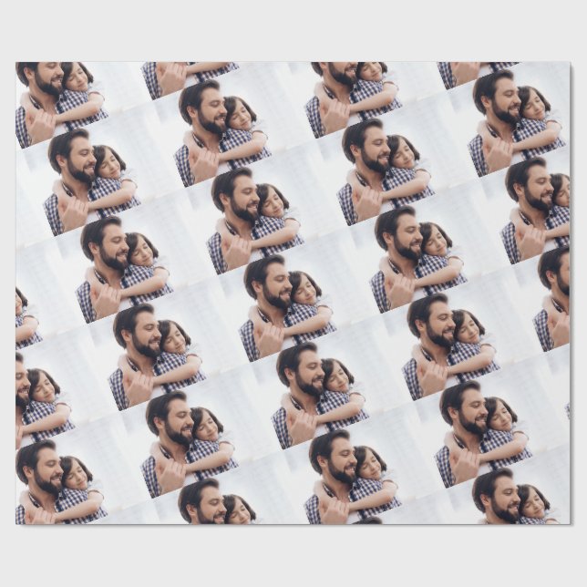 Personalisierter Upload Eigenes Foto Benutzerdefin Geschenkpapier (Flach)