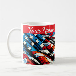 Personalisierter USA-Flaggen-Becher Kaffeetasse