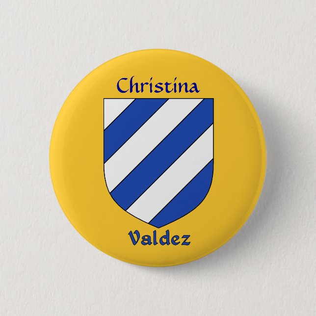 Personalisierter Valdez Historischer Schild Button (Vorderseite)