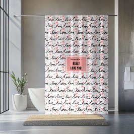 Personalisierter Valentins Shower Vorhang Rosa Sch