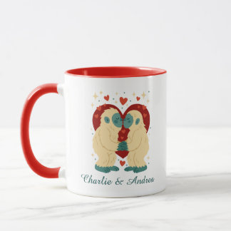 Personalisierter Valentinsbecher für Paare mit küs Tasse