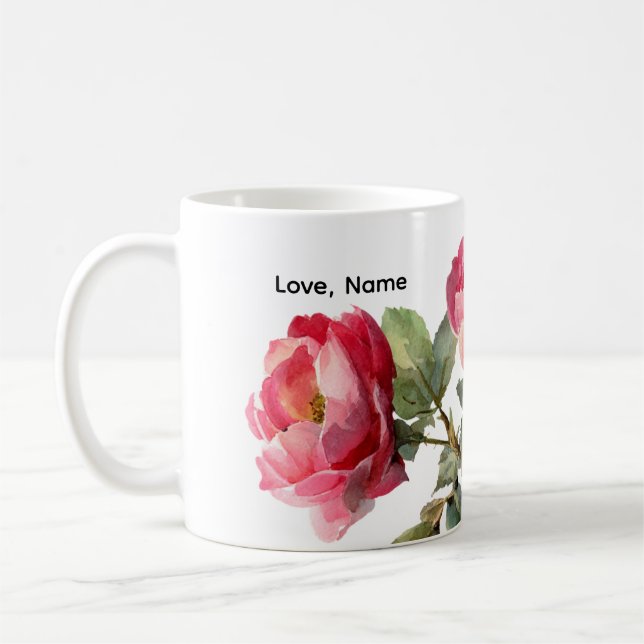 Personalisierter Valentinsrose-Klassikbecher  Kaffeetasse (Links)