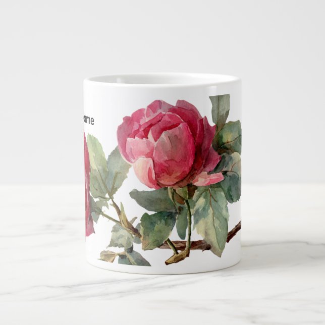 Personalisierter Valentinsrose-Spezialitätsbecher  Jumbo-Tasse (Vorderseite)