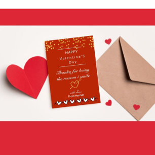 personalisierter Valentinstag Dankeschön Karte