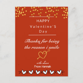 personalisierter Valentinstag Dankeschön Karte