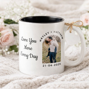 Personalisierter Valentinstag-Foto-Mug Zweifarbige Tasse