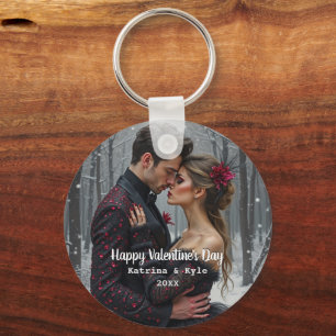Personalisierter Valentinstag-Foto- & Namens- Schlüsselanhänger