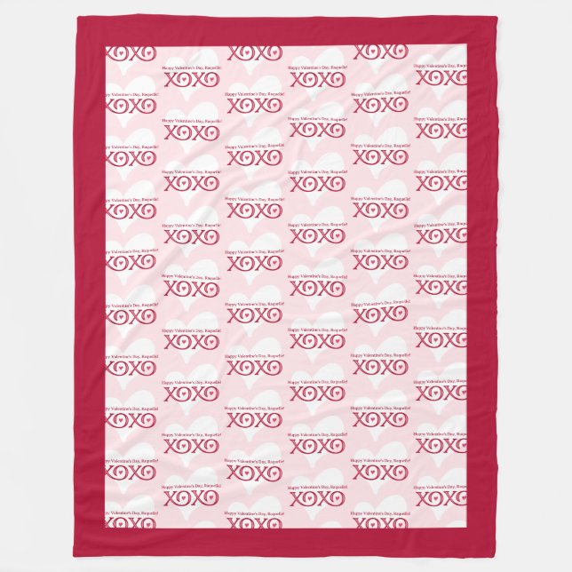 Personalisierter Valentinstag Groß Fleecedecke (Vorderseite)