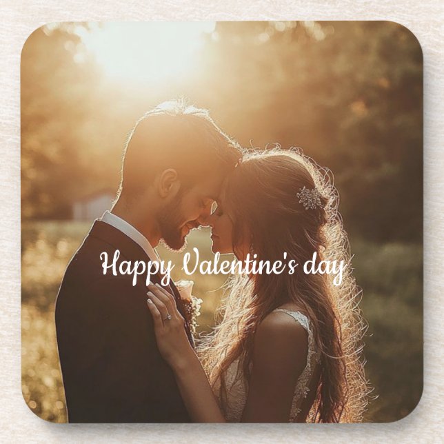 Personalisierter Valentinstag harter Untersetzer a (Vorderseite)